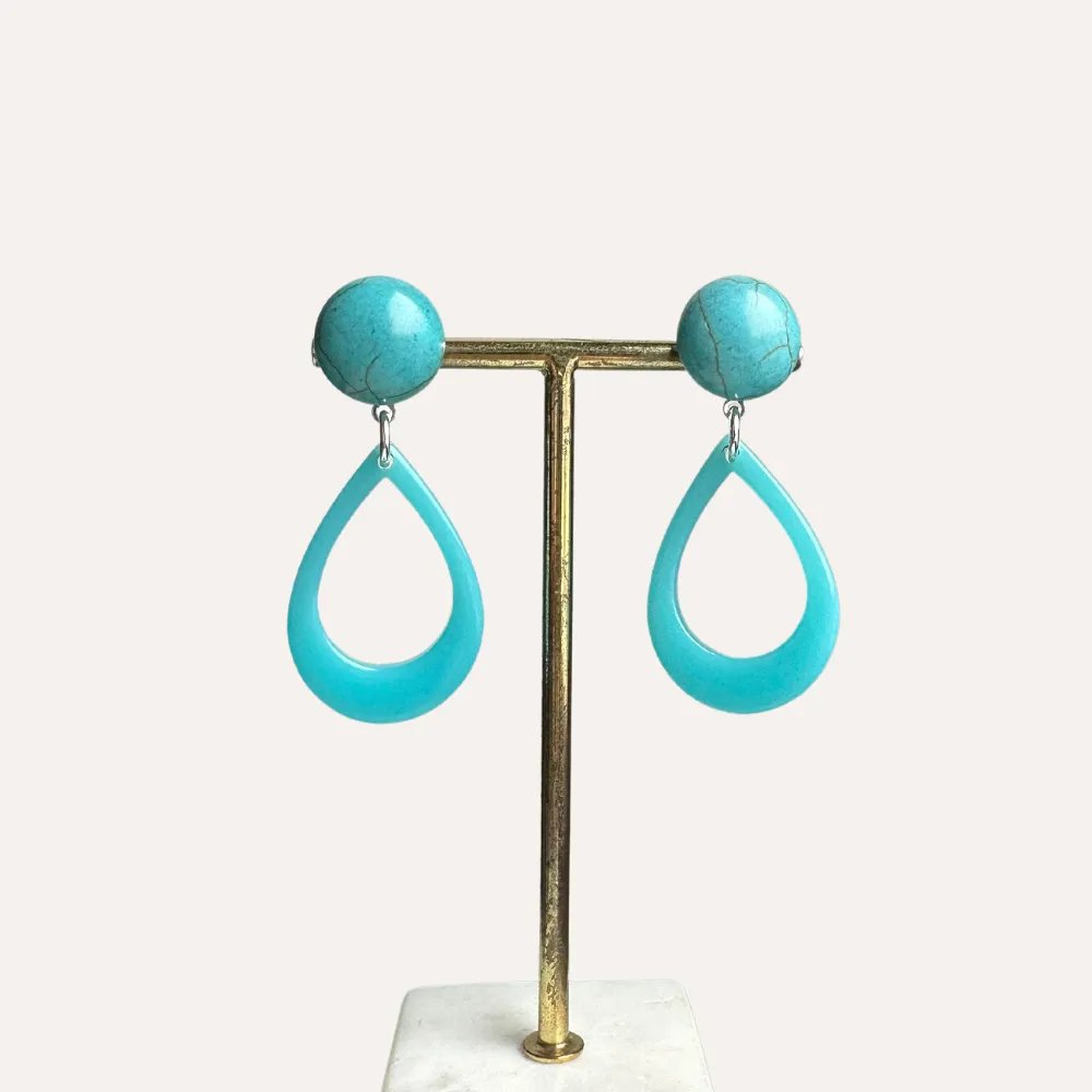 Alexandrine Turquoise Teardrop Earrings
