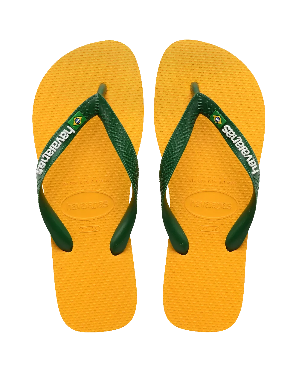 Brazil Logo Flip Flops in Pop Yellow