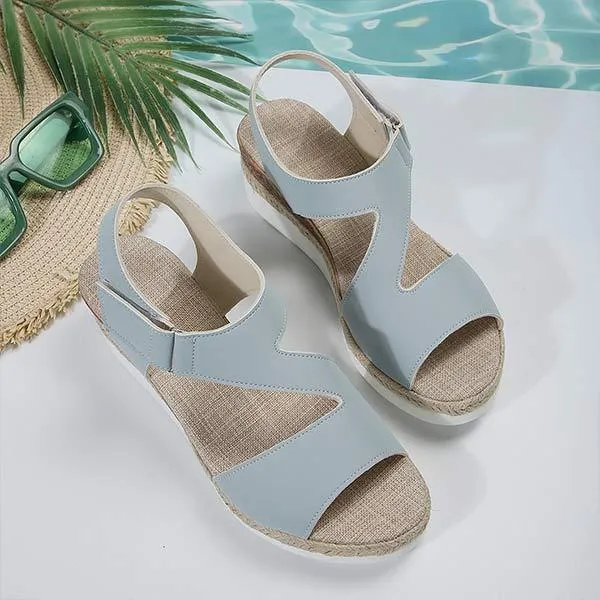 Women's Magic Tape Platform Wedge Sandals 98993862C